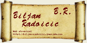 Biljan Radoičić vizit kartica